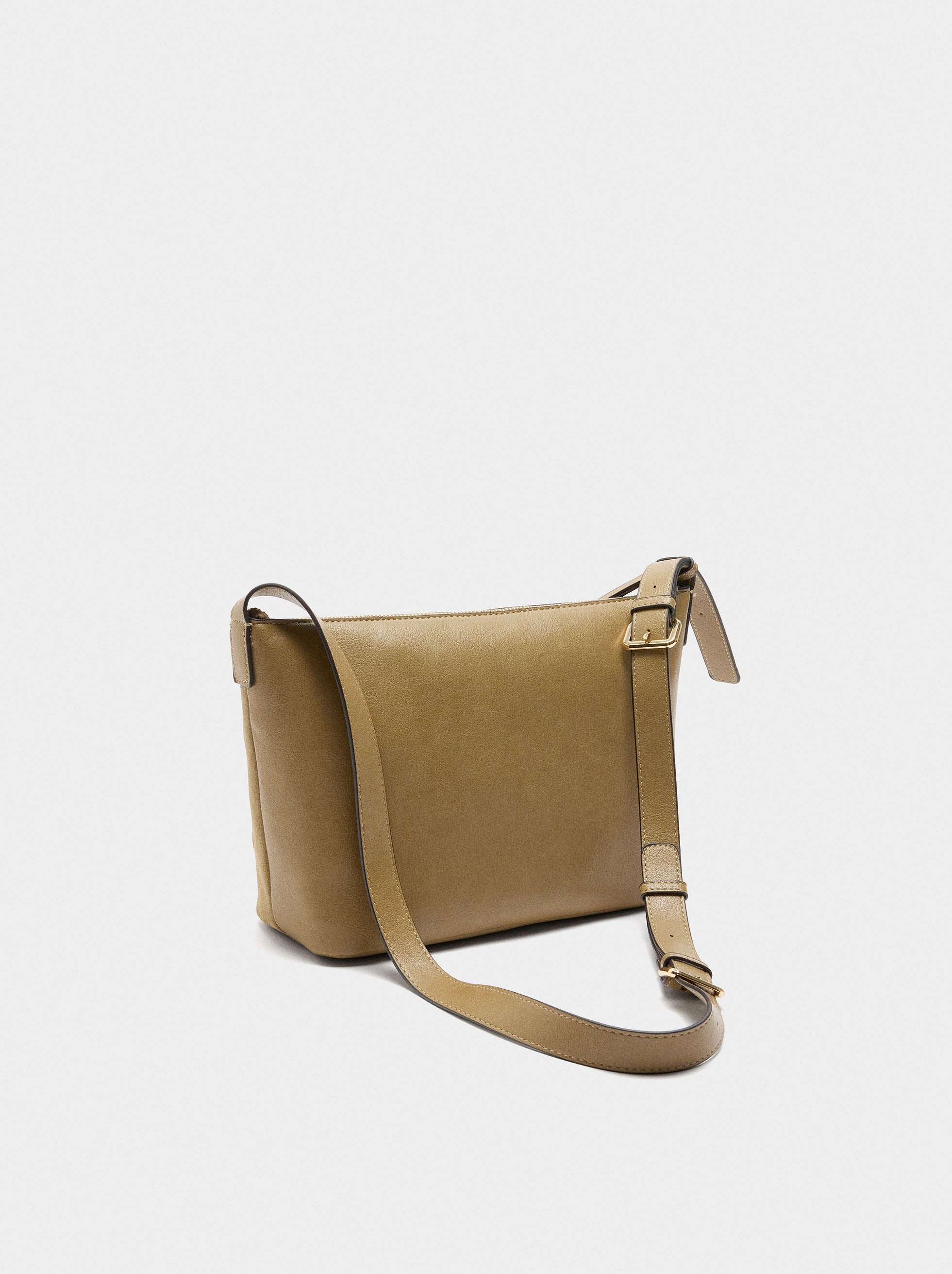 Bolso De Hombro Con Piel