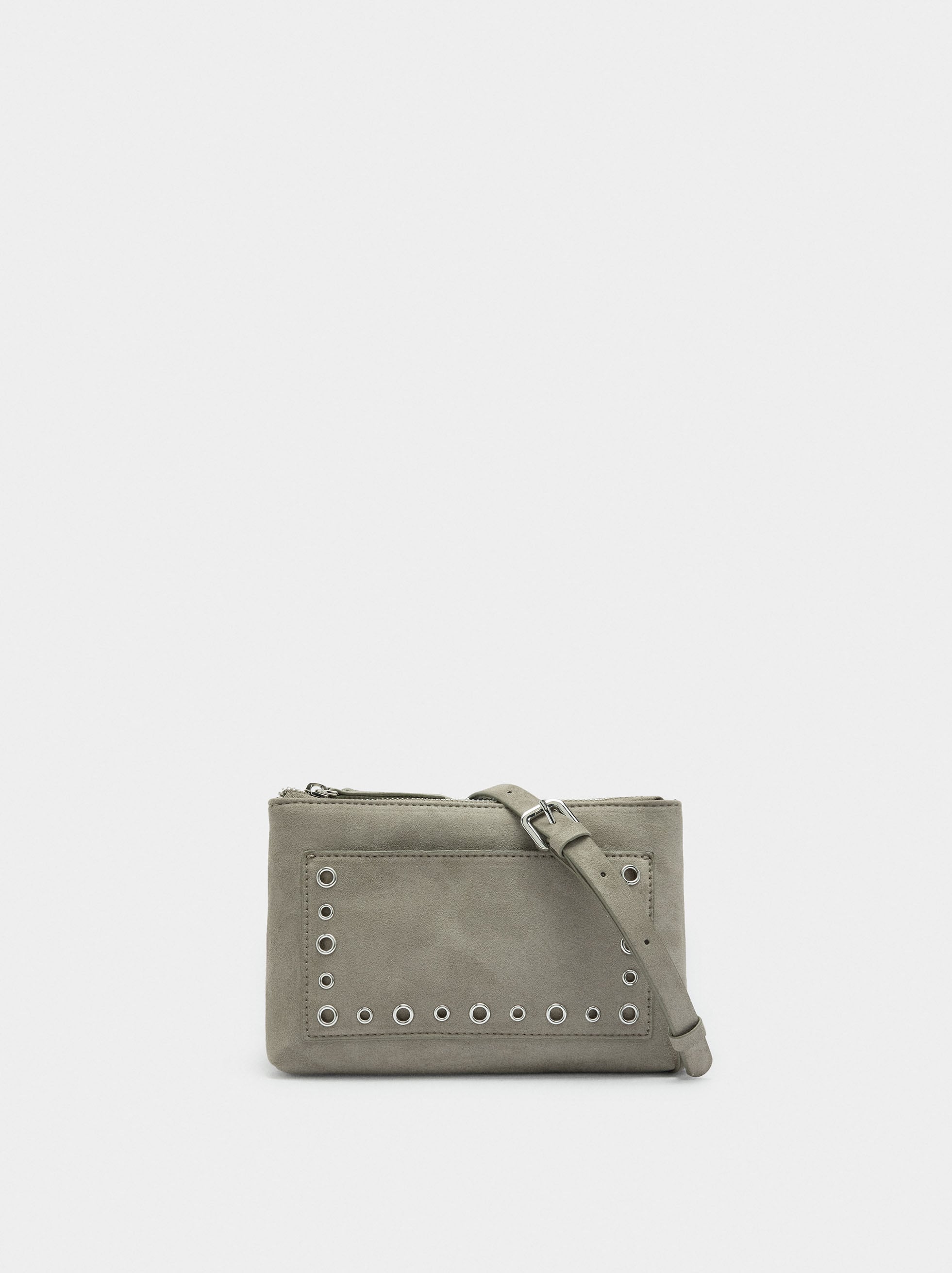 Bolso Bandolera Efecto Craquelado Con Tachuelas