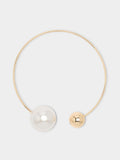 Collar Rígido Con Esfera Y Perla