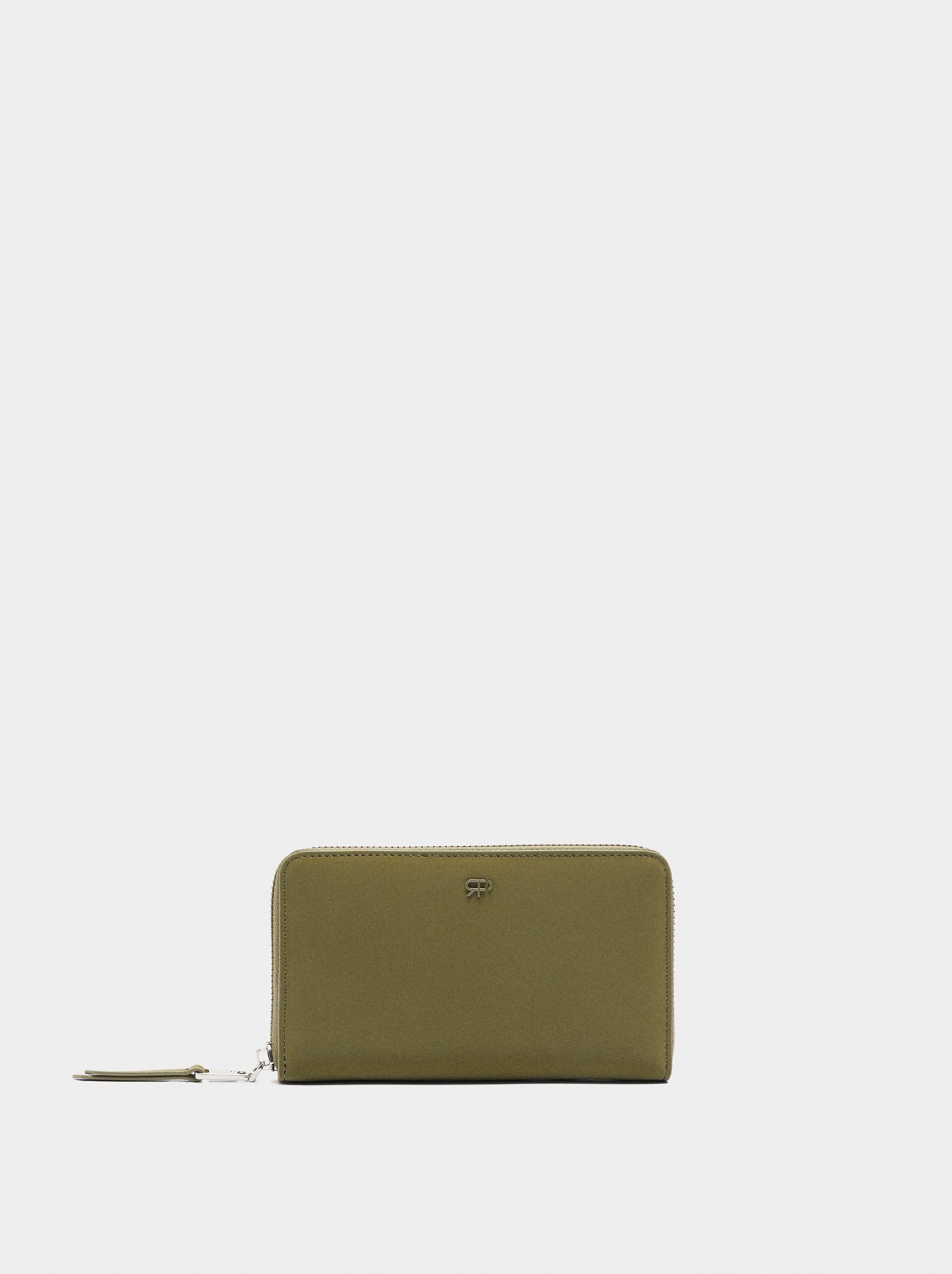 Cartera De Textura Suave Con Cierre De Cremallera M