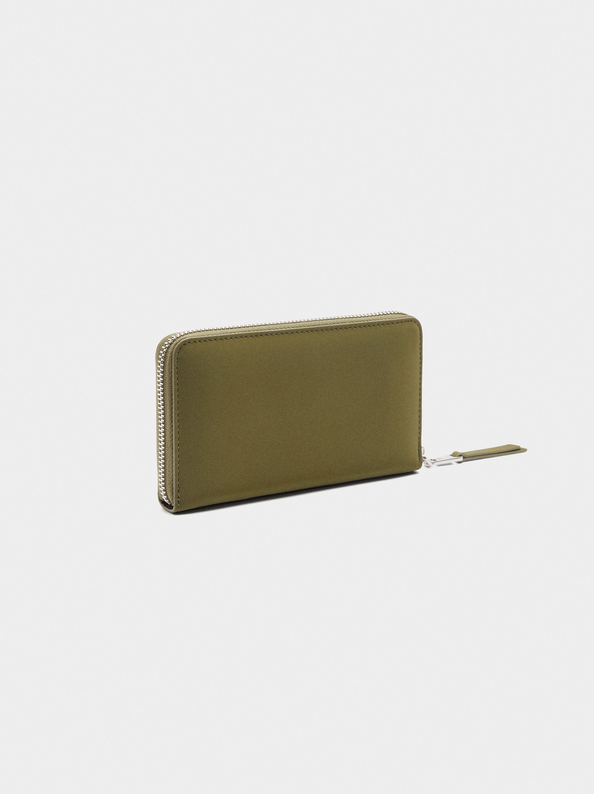 Cartera De Textura Suave Con Cierre De Cremallera M