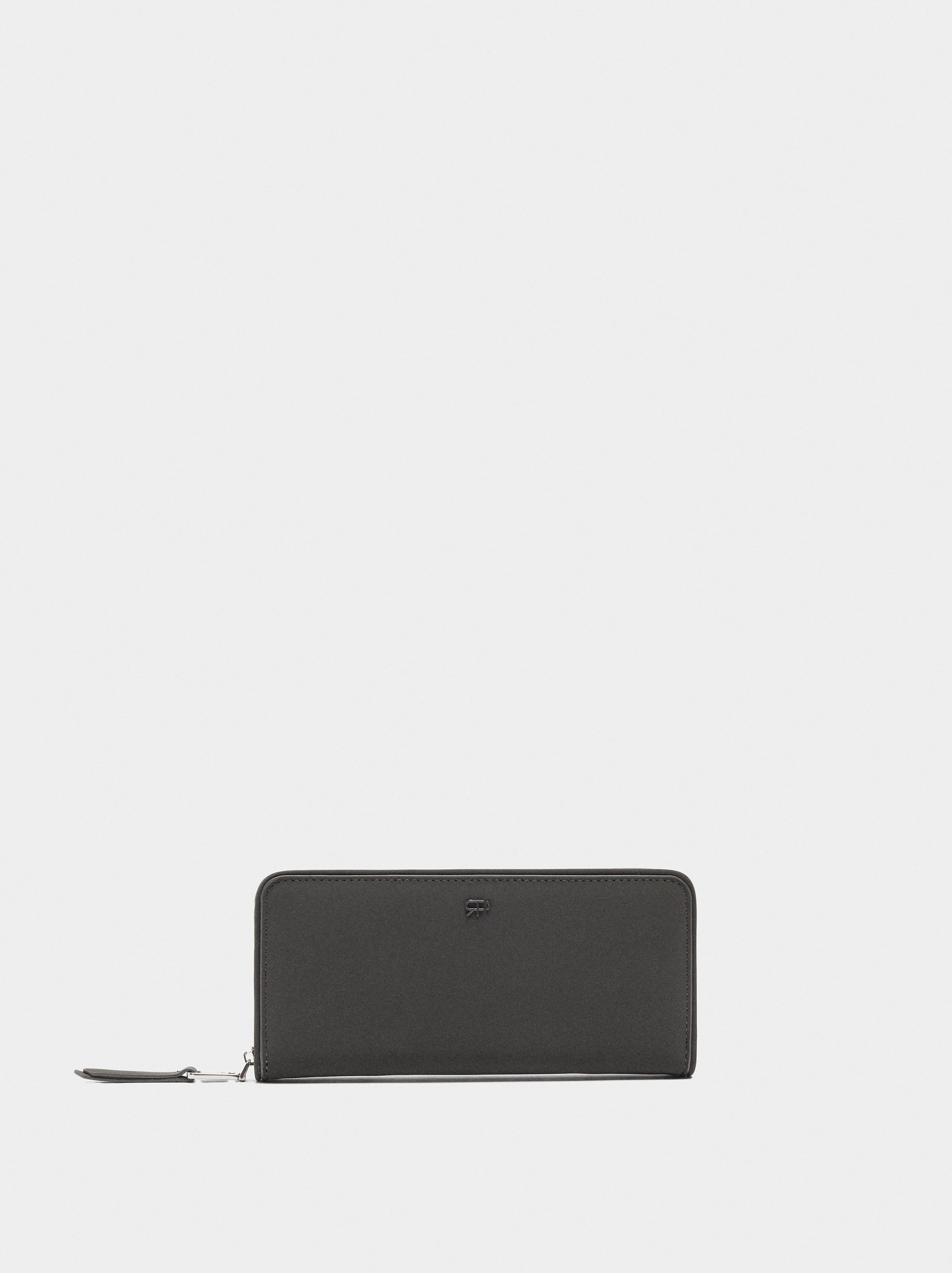 Cartera De Textura Suave Con Cierre De Cremallera L
