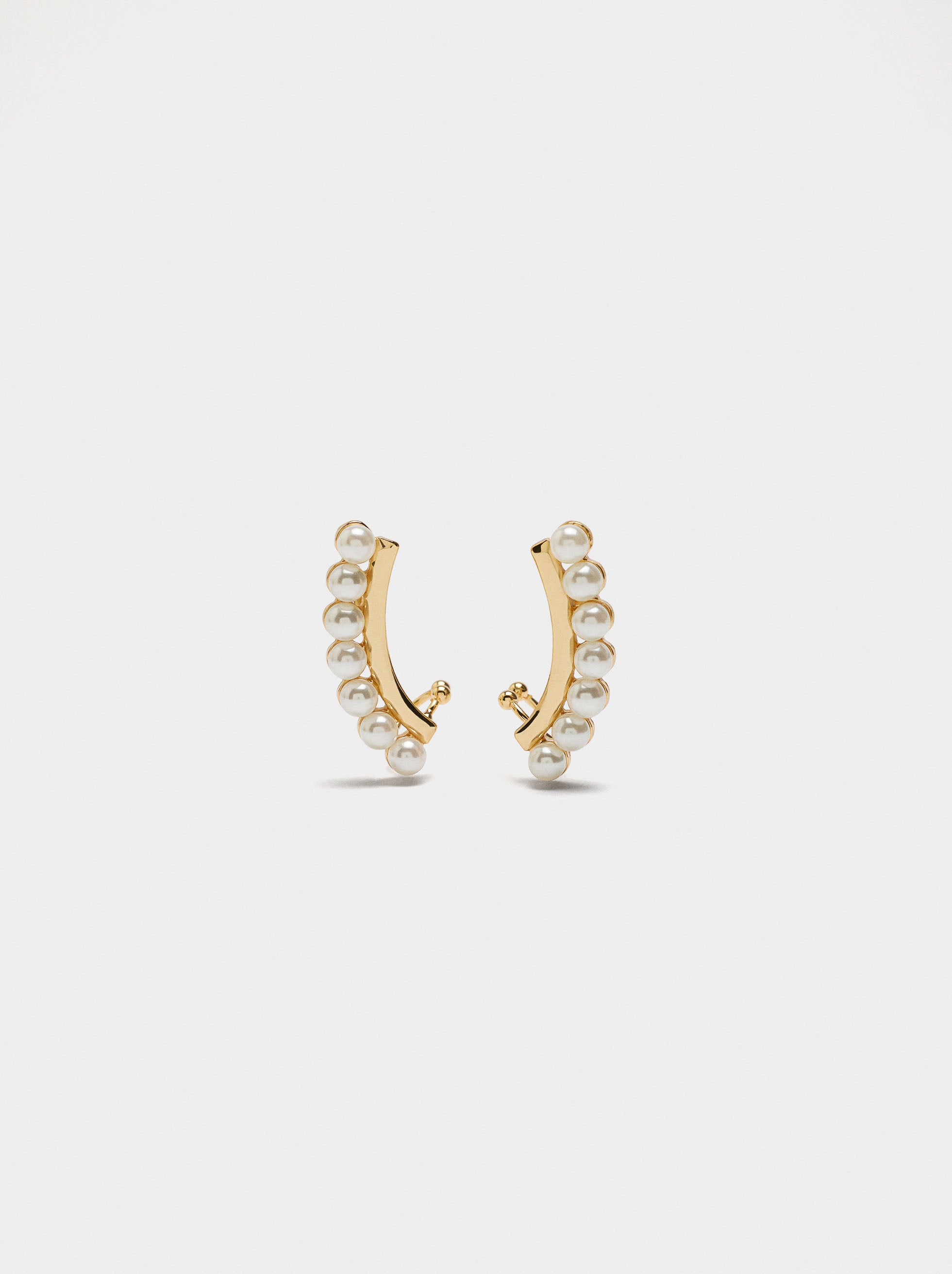 Pendientes Earjacket Con Perlas
