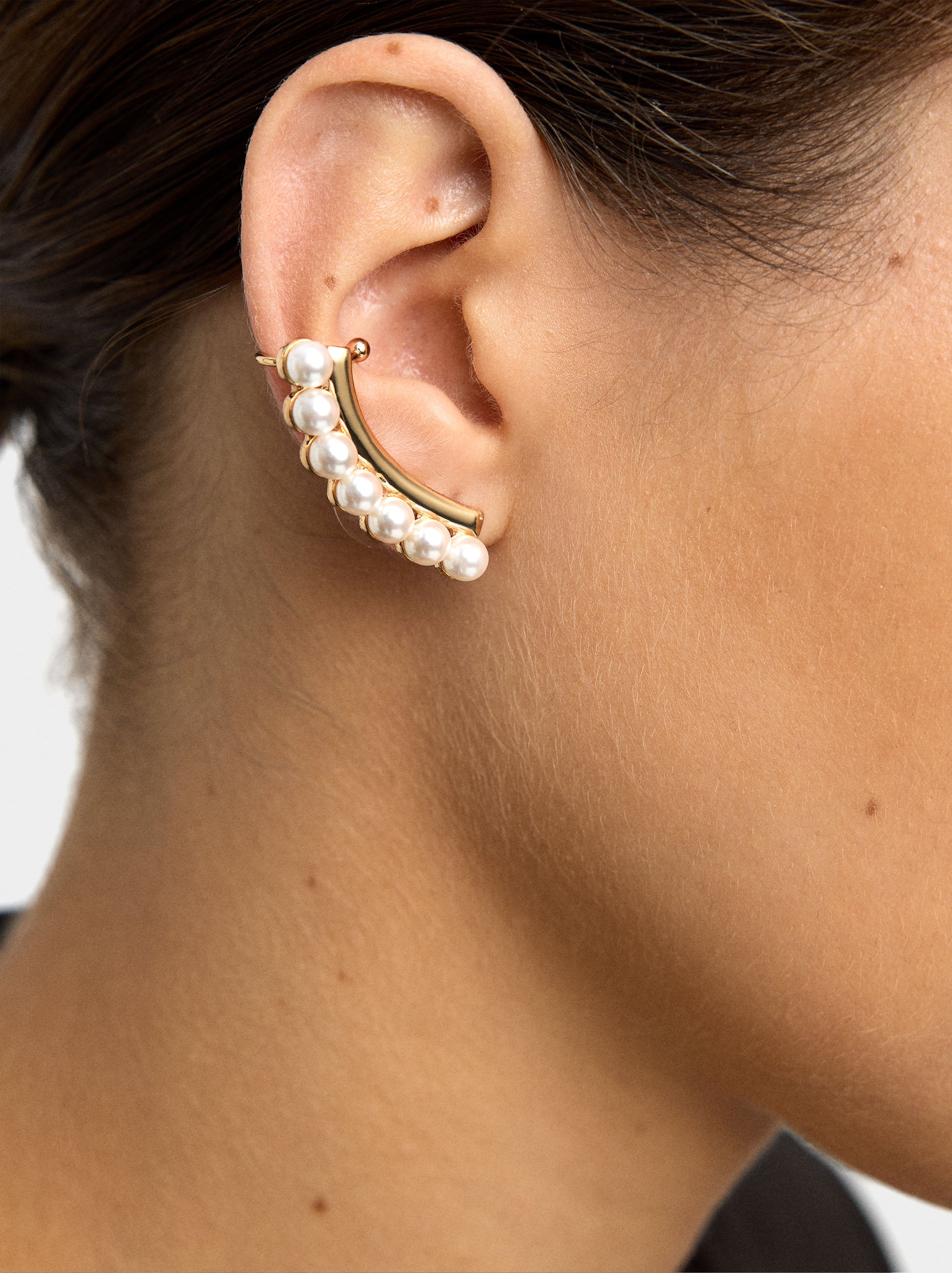 Pendientes Earjacket Con Perlas