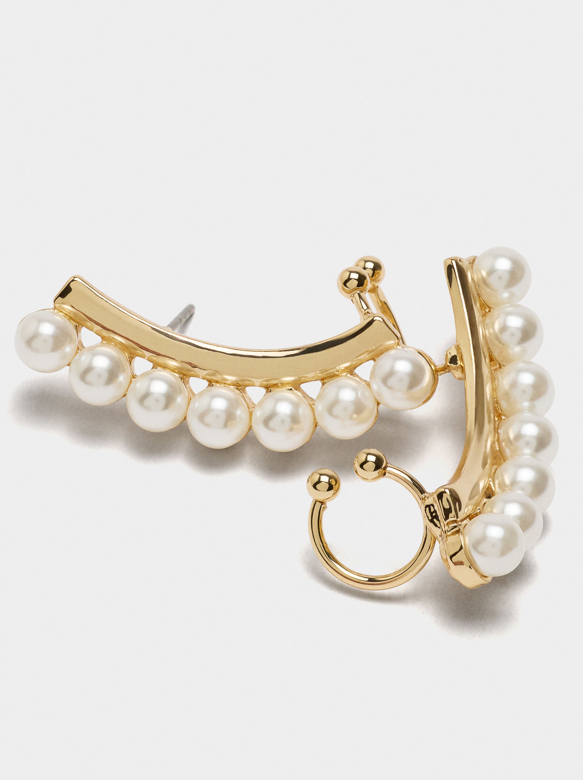 Pendientes Earjacket Con Perlas