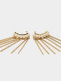 Pendientes Ear Jacket Con Perlas Y Barras