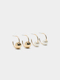Set De Aros Con Esferas Y Perlas