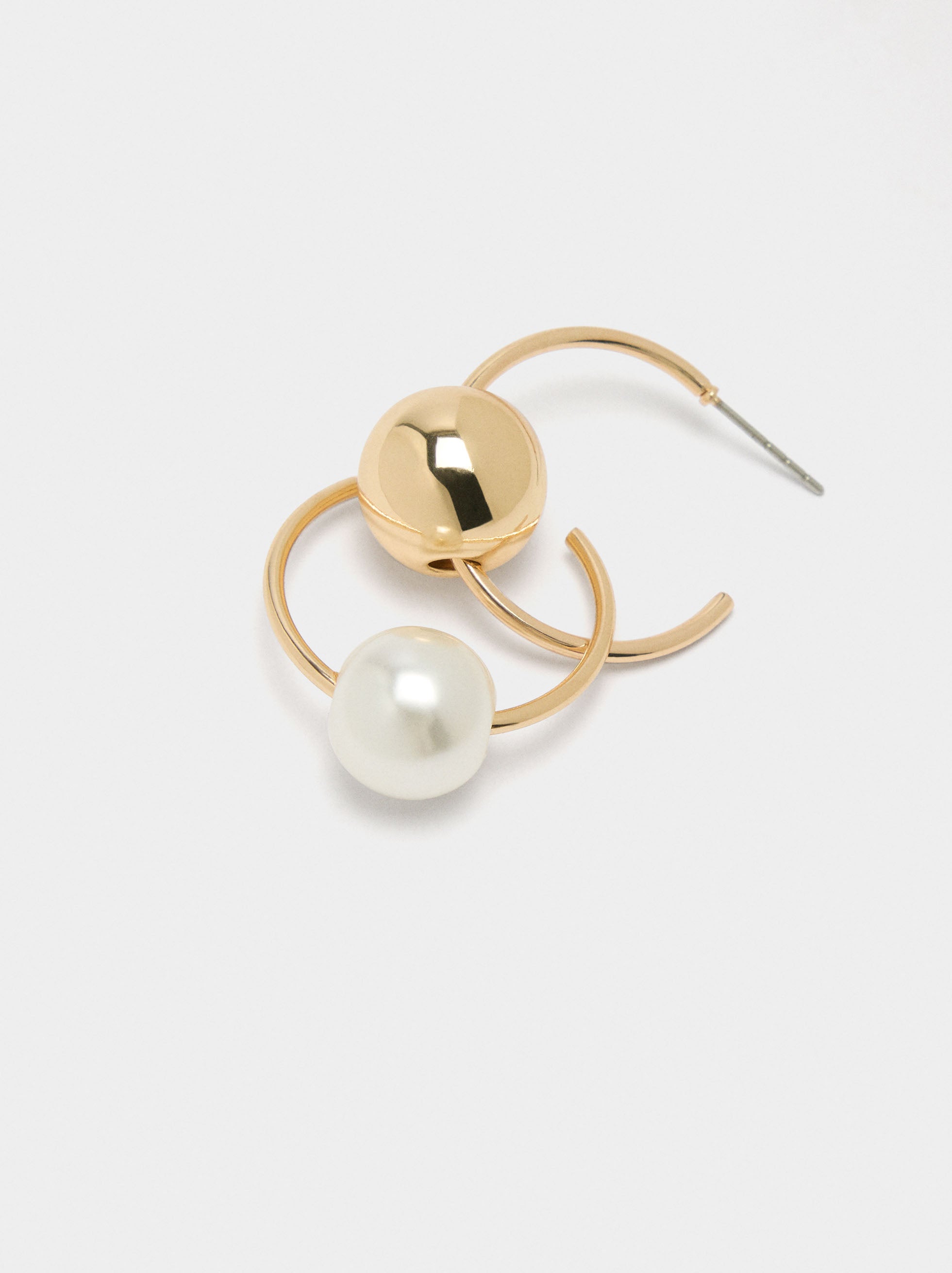 Set De Aros Con Esferas Y Perlas
