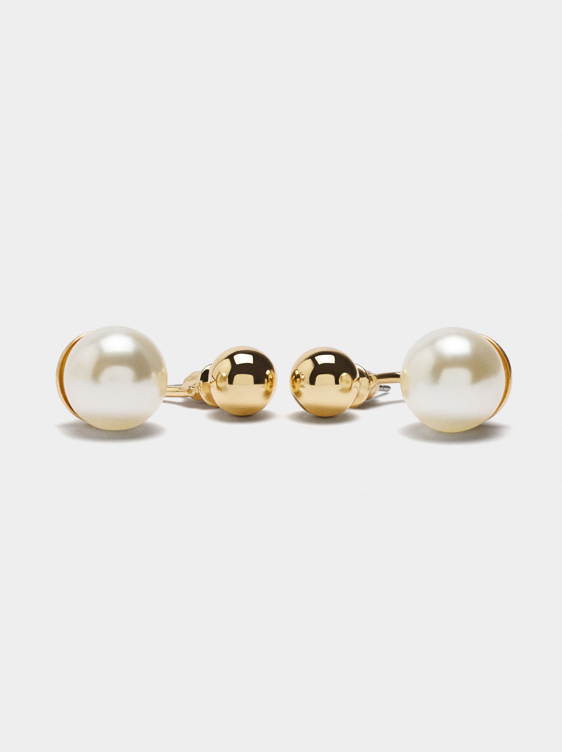 Pendientes De Esferas Con Perlas