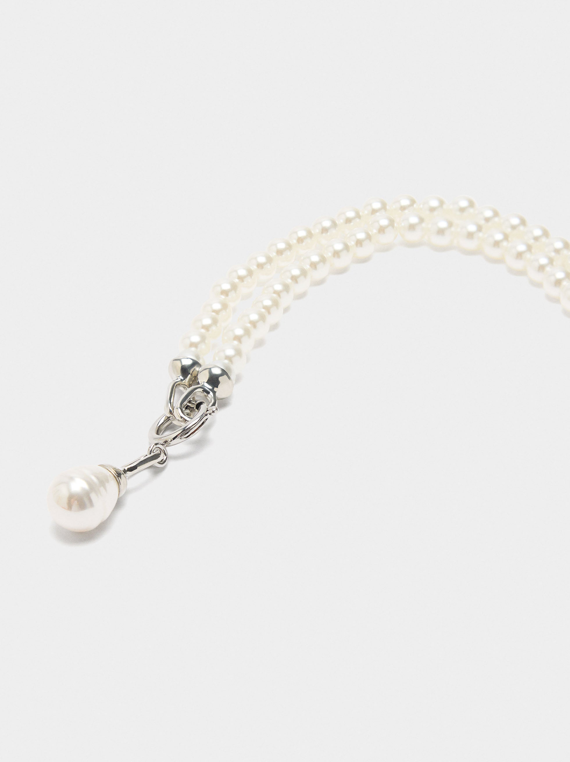 Collar De Perlas Dos Vueltas Con Colgante