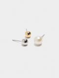 Pendientes De Esferas Bicolor Y Perlas