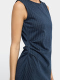 Vestido Midi Con Raya Diplomática