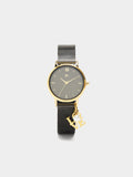 Reloj De Malla Metálica Con Charm Love