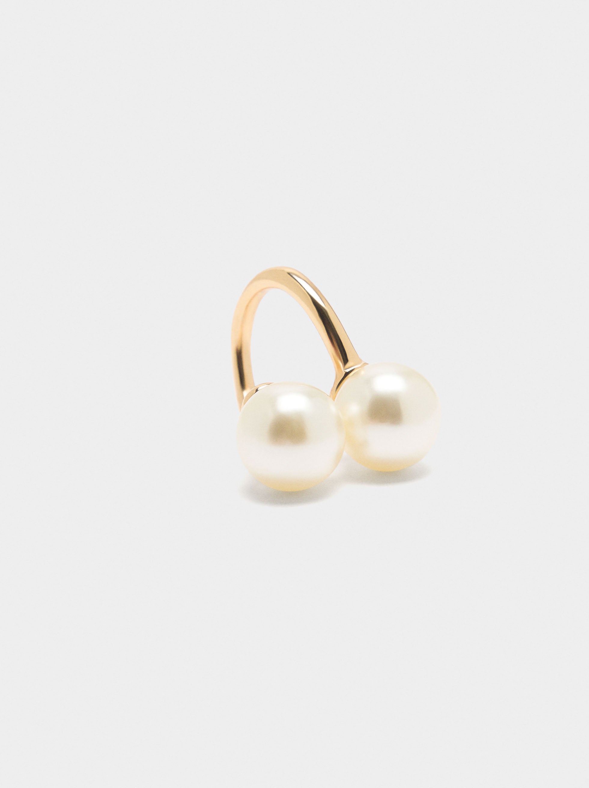 Anillo Cruzado Con Perlas