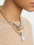 Set De Collares De Eslabones Bicolor Con Perlas