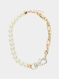 Collar Corto De Eslabones Con Perlas