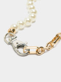 Collar Corto De Eslabones Con Perlas