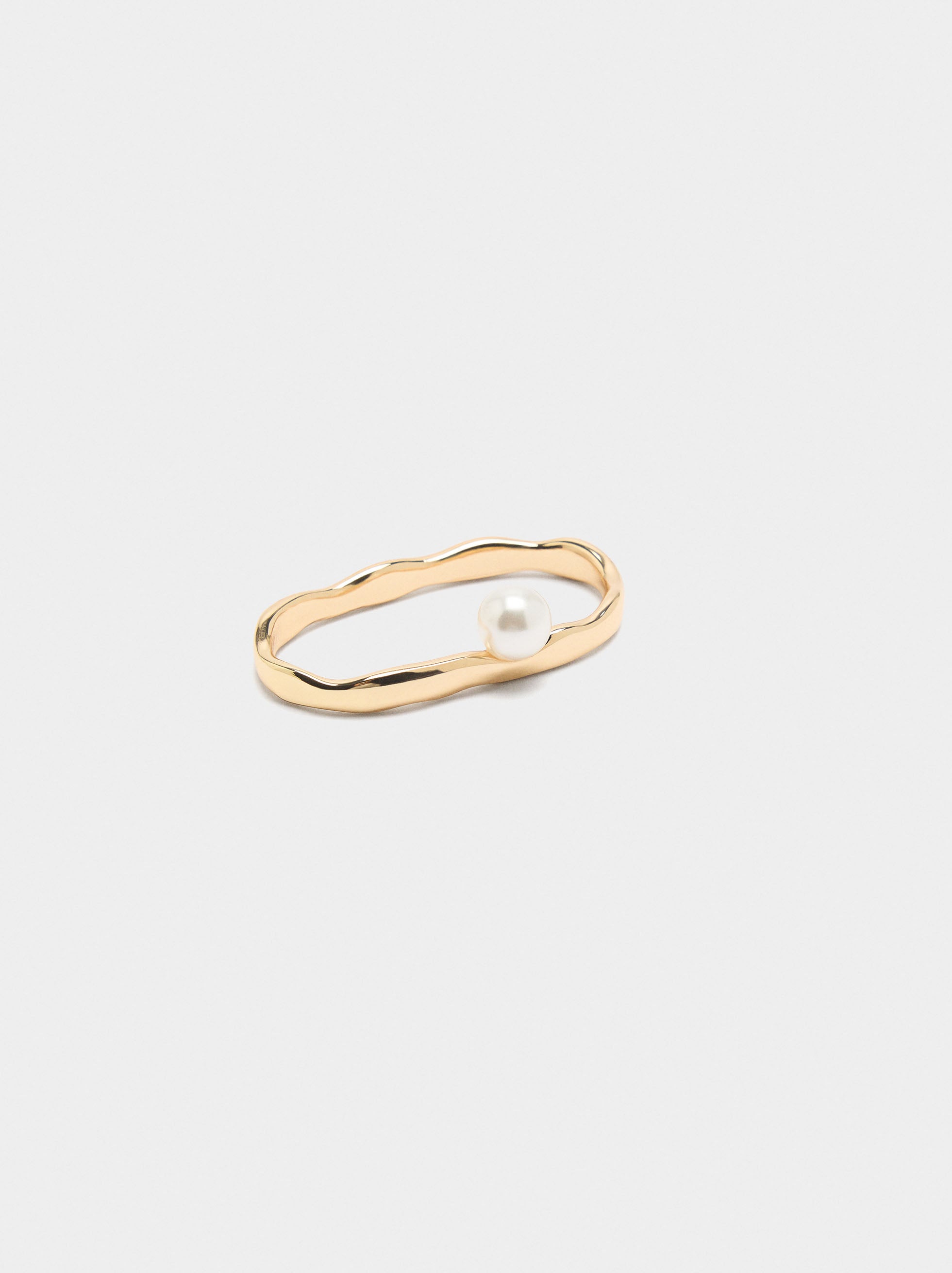Anillo Doble Con Perla
