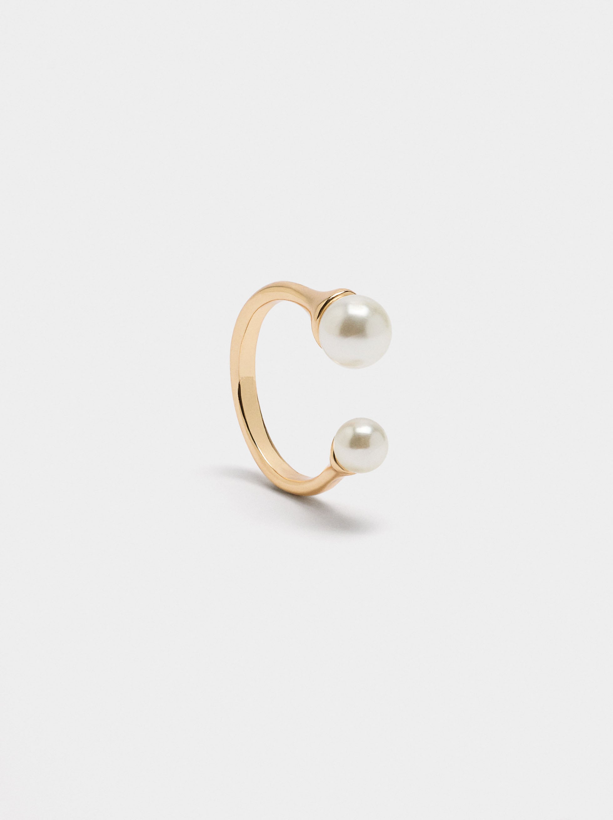 Anillo Abierto Con Perlas