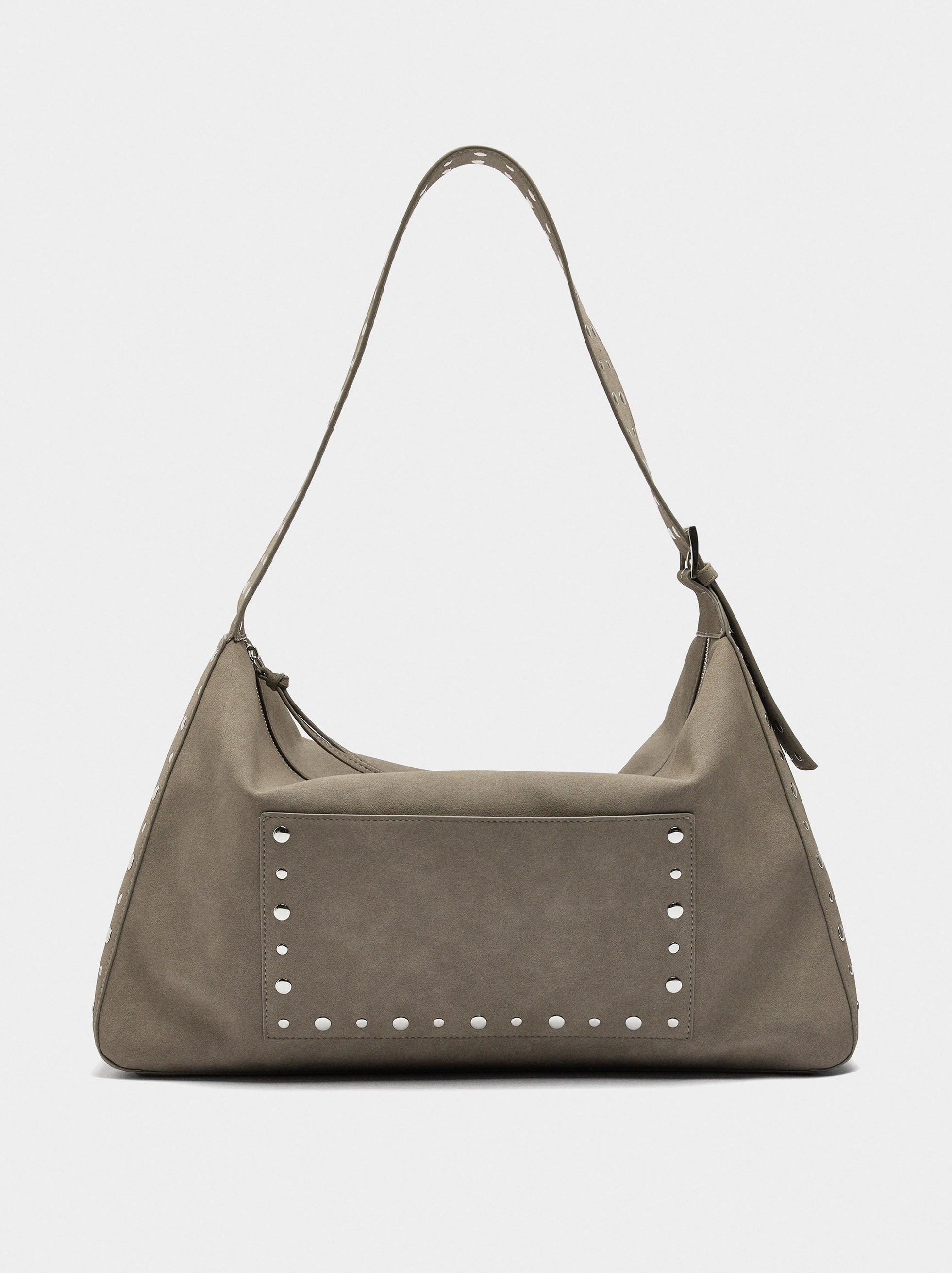 Bolso De Mano Efecto Piel Con Tachuelas