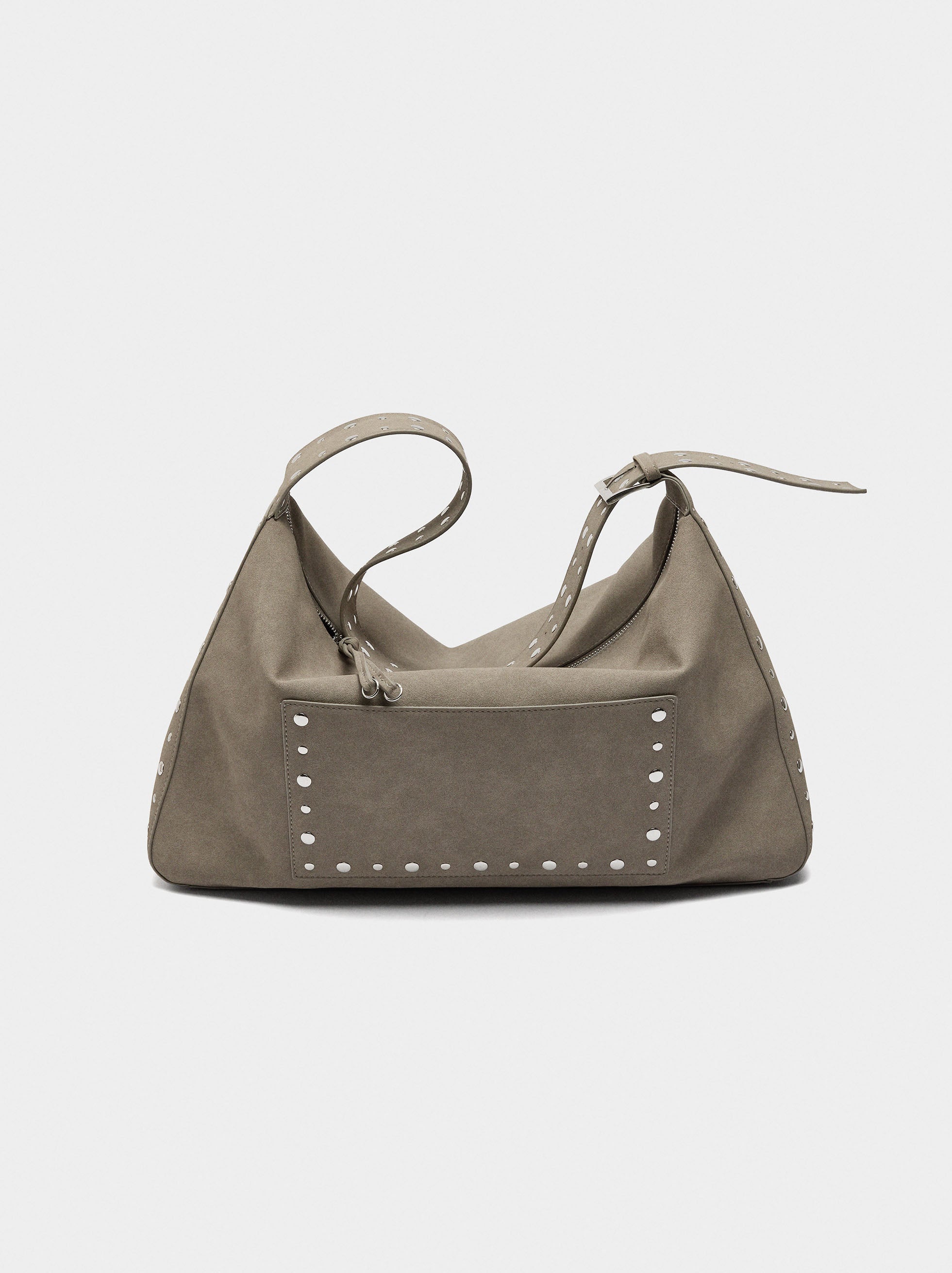 Bolso De Mano Efecto Piel Con Tachuelas