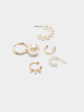 Set De Pendientes Y Earjackets Con Perlas
