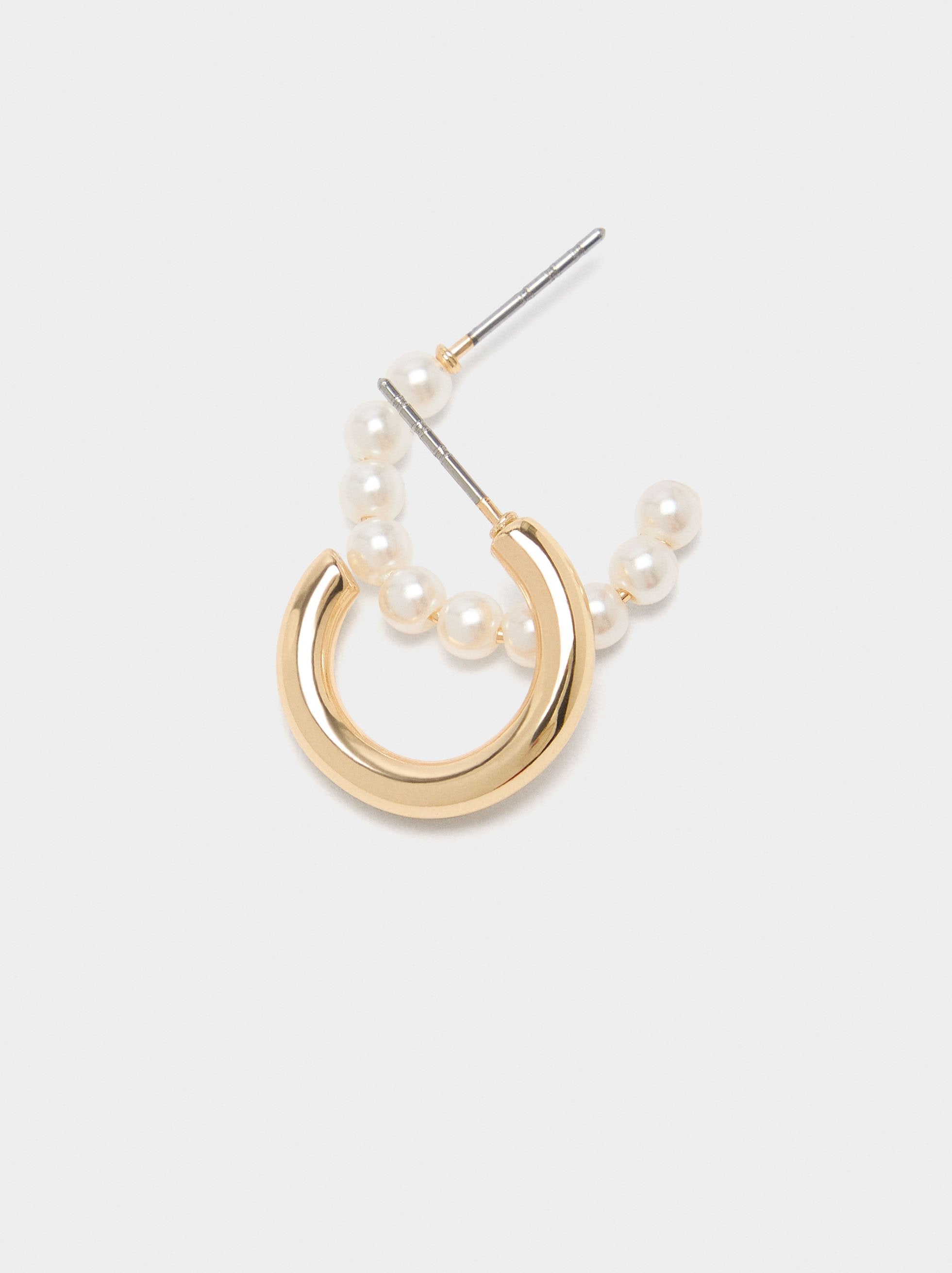 Set De Aros Abiertos Con Perlas