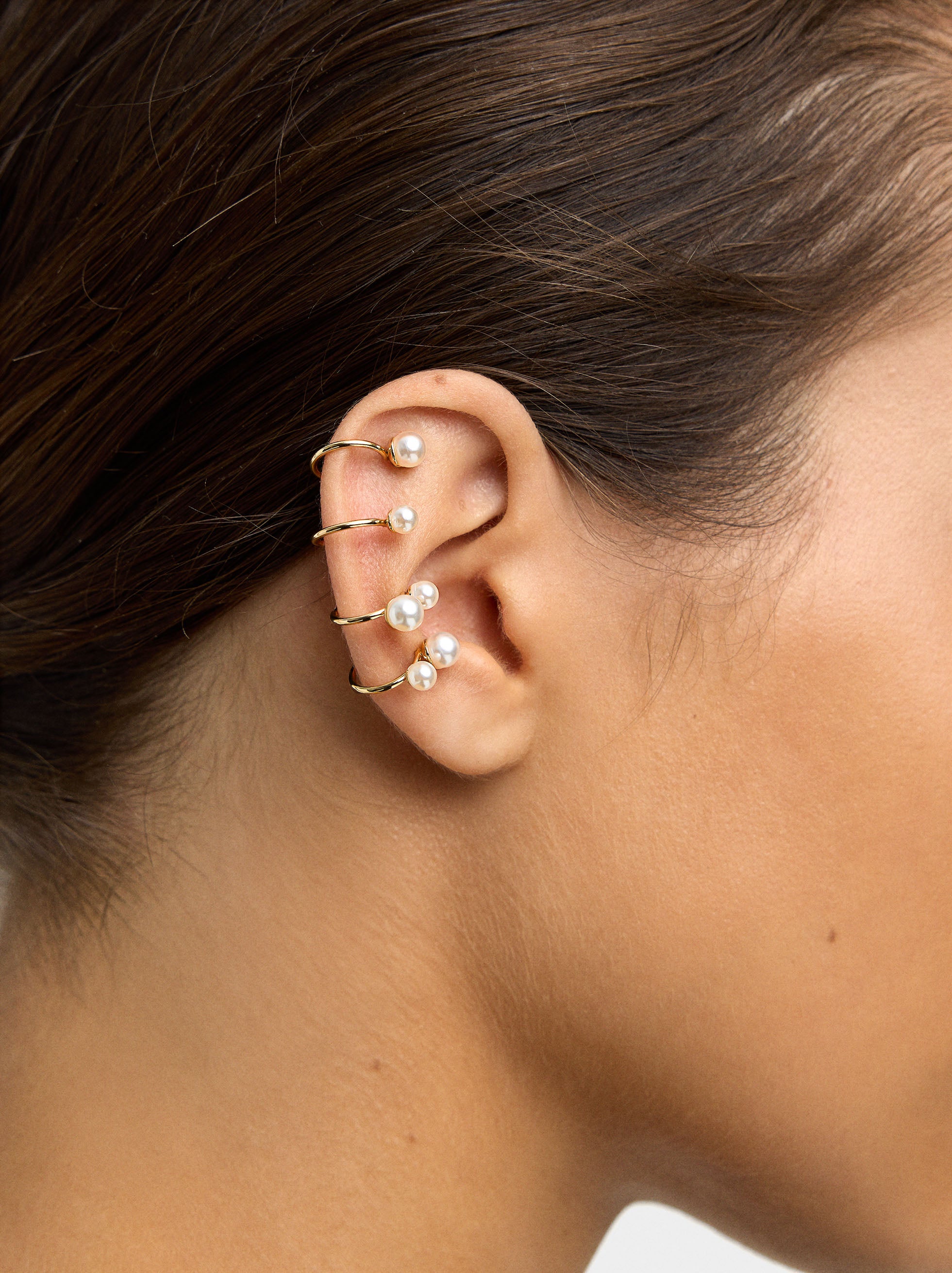 Set De Earcuffs De Perlas
