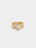 Set De Anillos Con Perlas