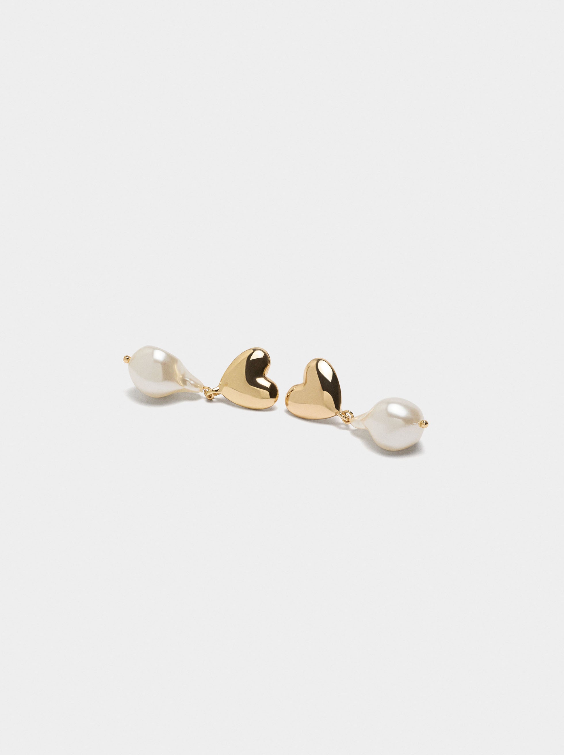Pendientes De Corazón Con Perlas