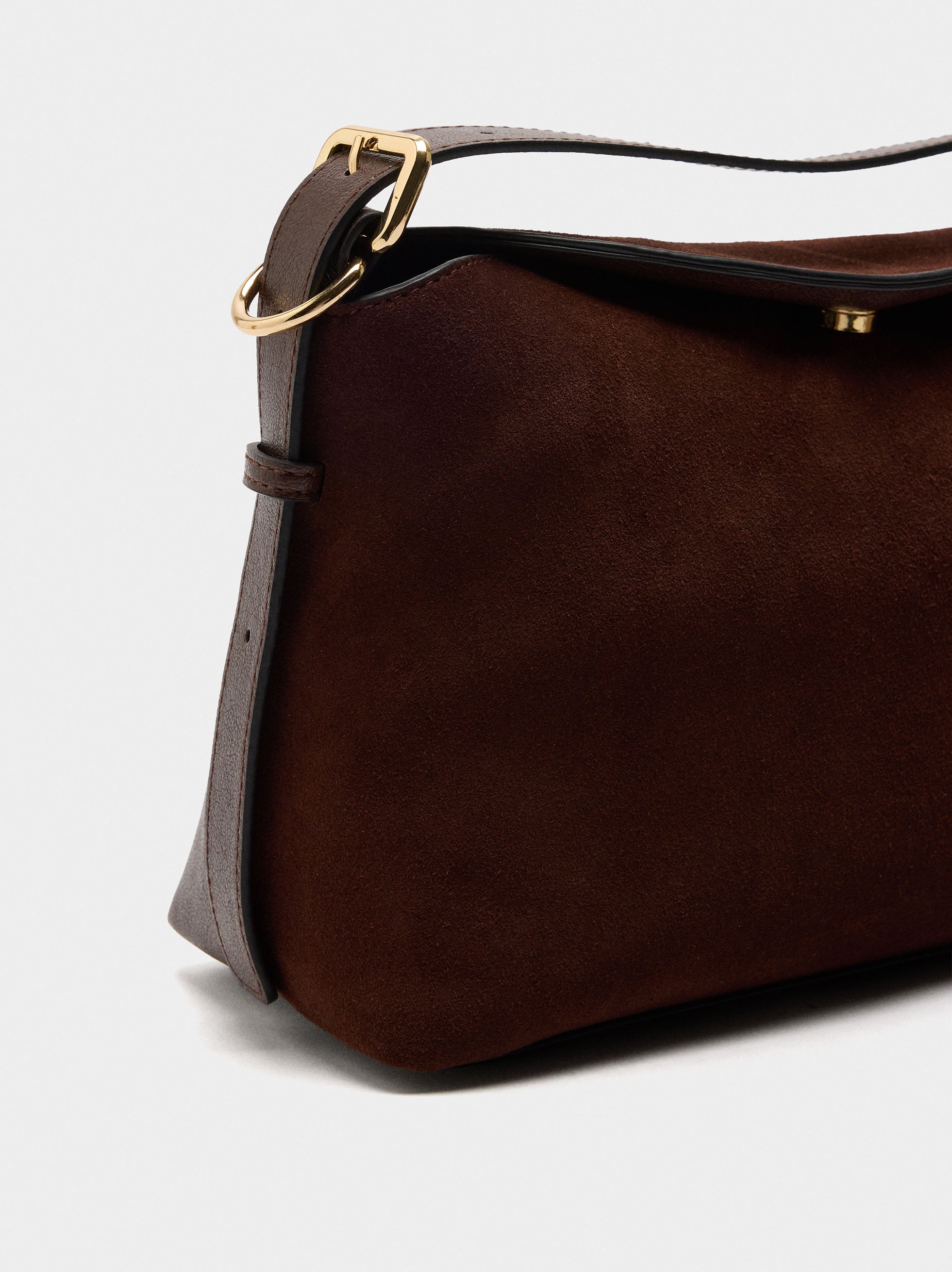 Bolso Bandolera Con Piel