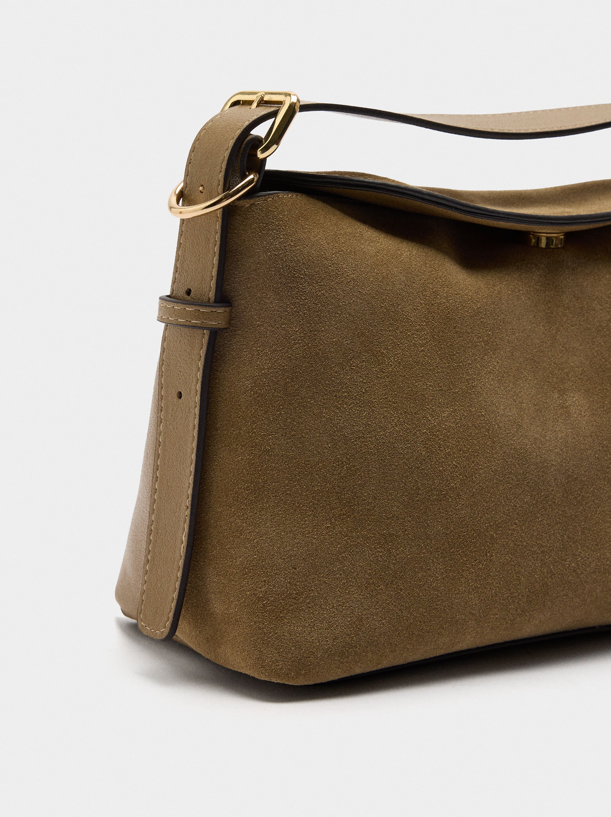 Bolso Bandolera Con Piel