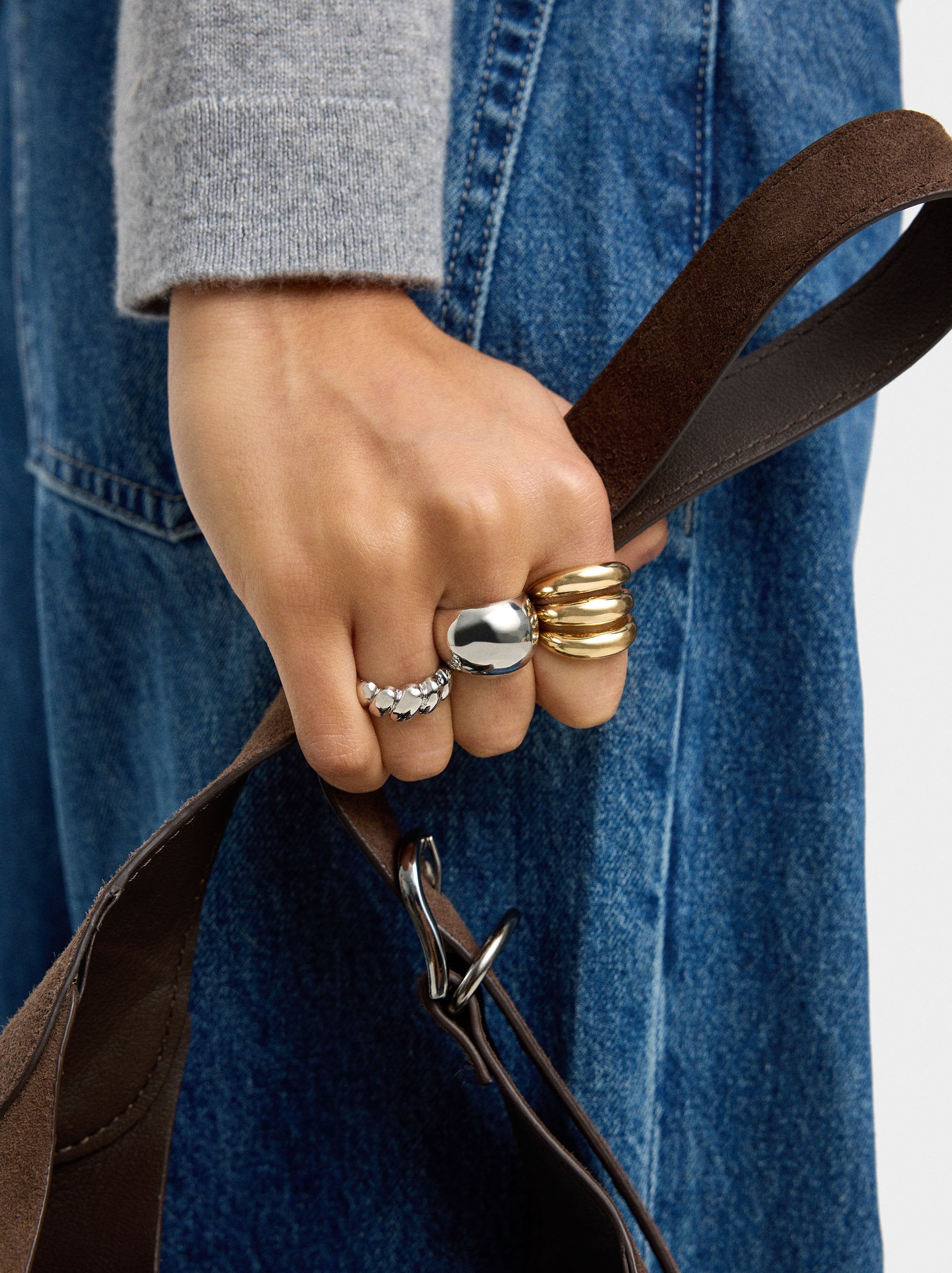 Set De Anillos Bicolor