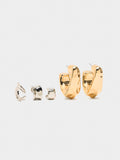 Set De Pendientes Y Earcuffs Bicolor