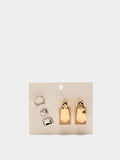 Set De Pendientes Y Earcuffs Bicolor
