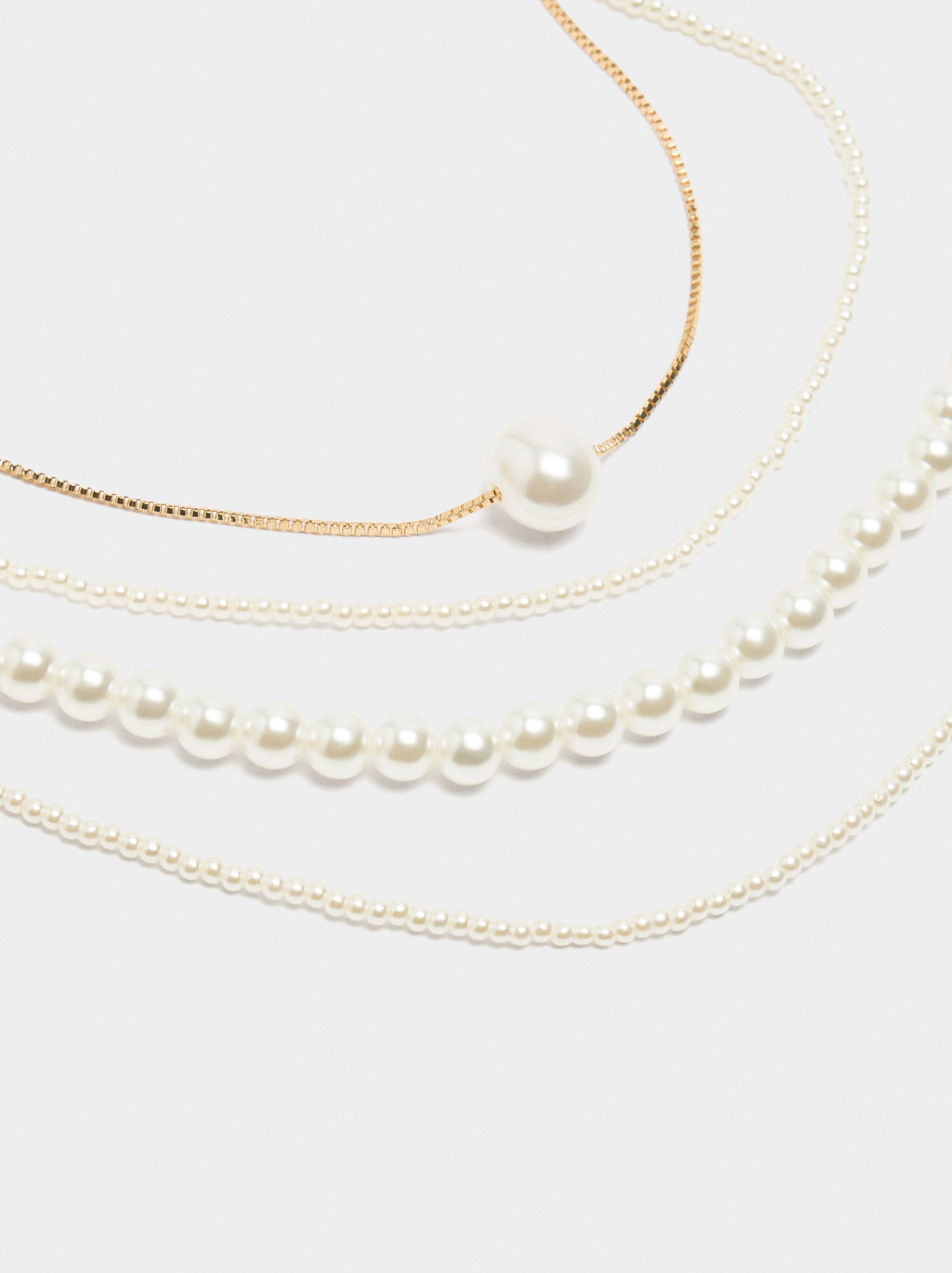 Set De Collares Cortos Con Perlas