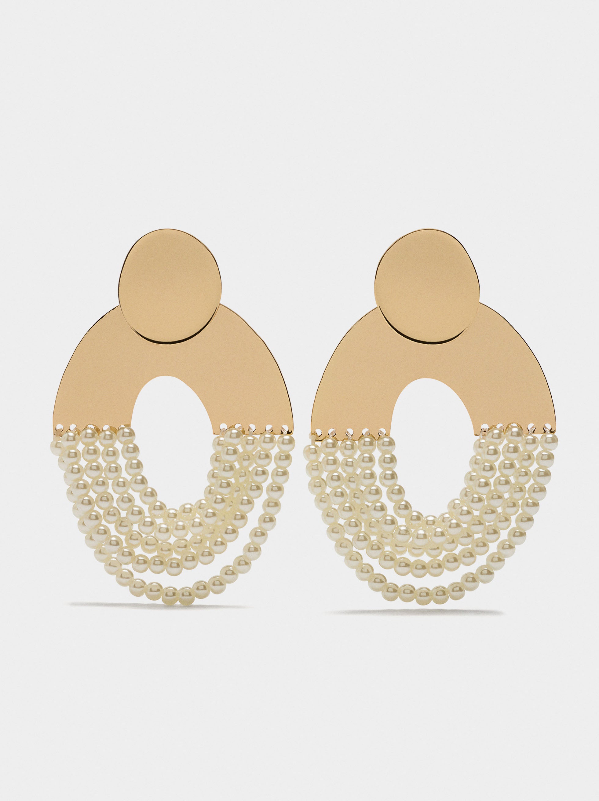 Pendientes Ovalados De Perlas