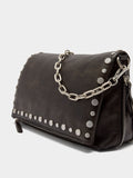 Bolso De Hombro Efecto Piel Con Tachuelas