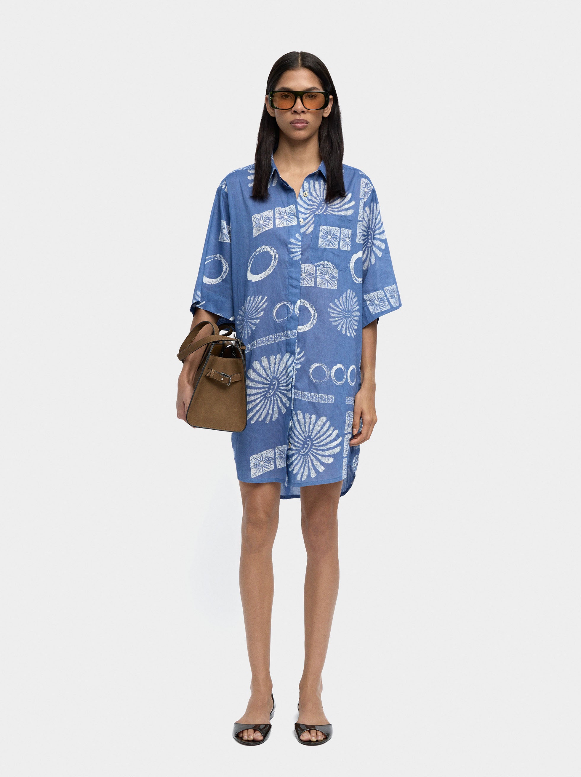 Vestido Camisero Corto Estampado