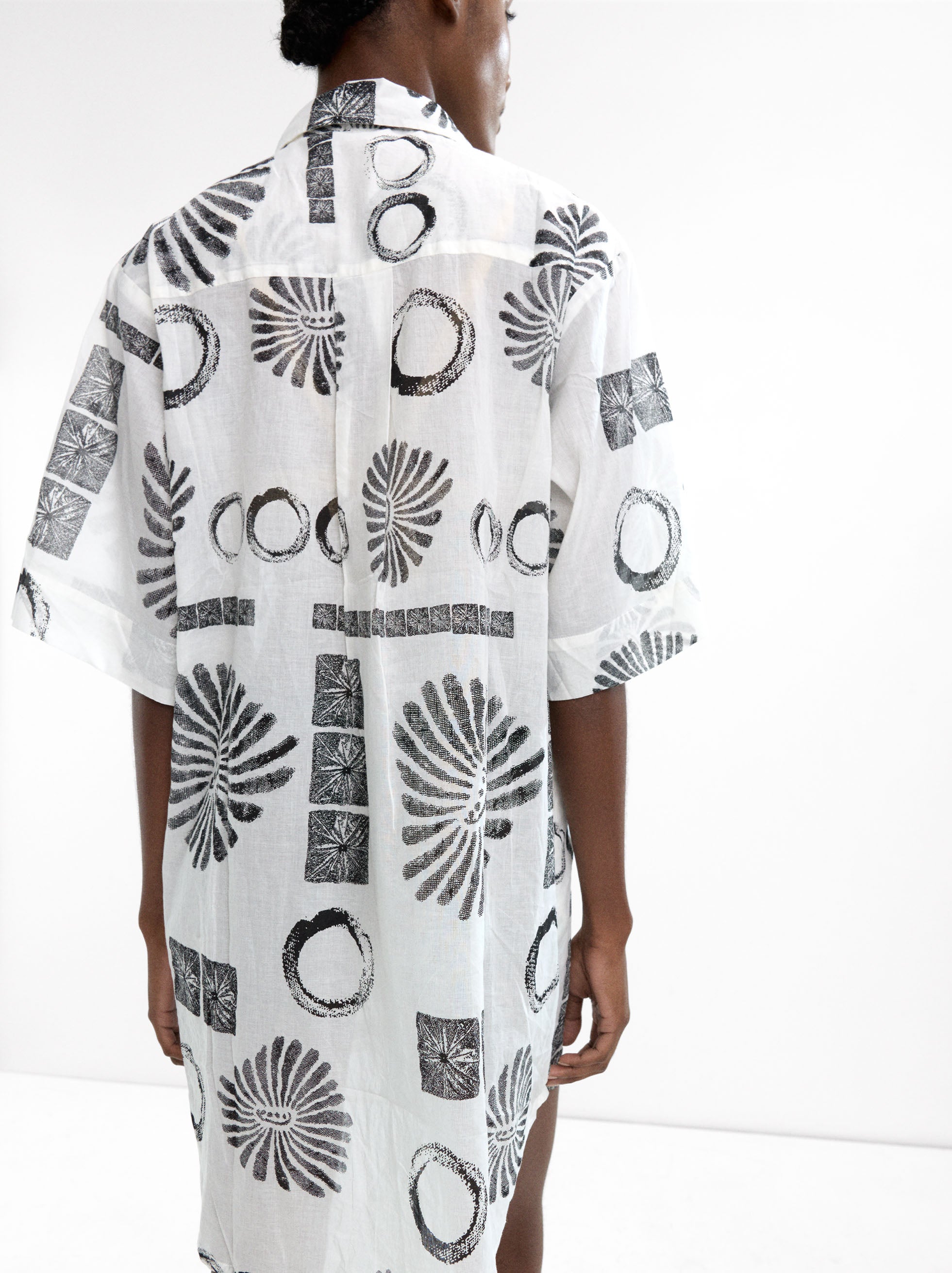 Vestido Camisero Corto Estampado