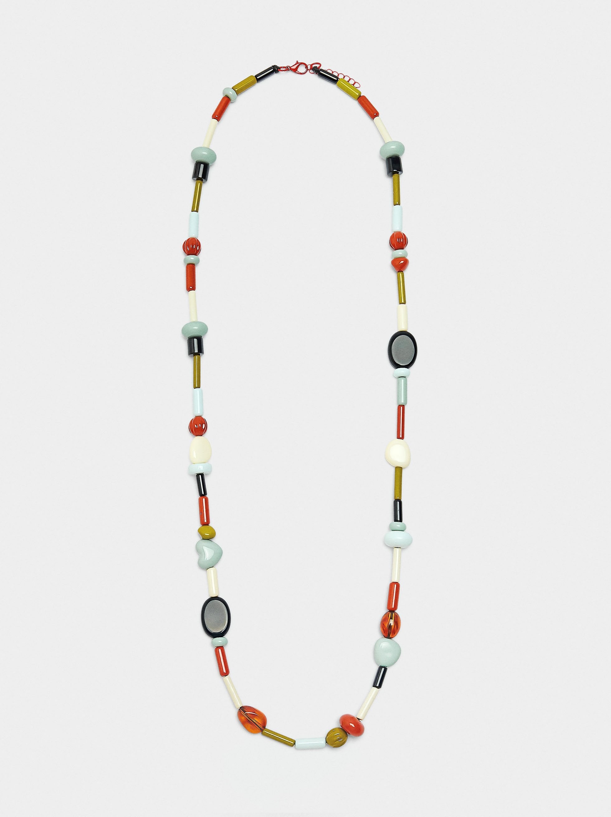 Collar Largo De Cuentas Multicolor