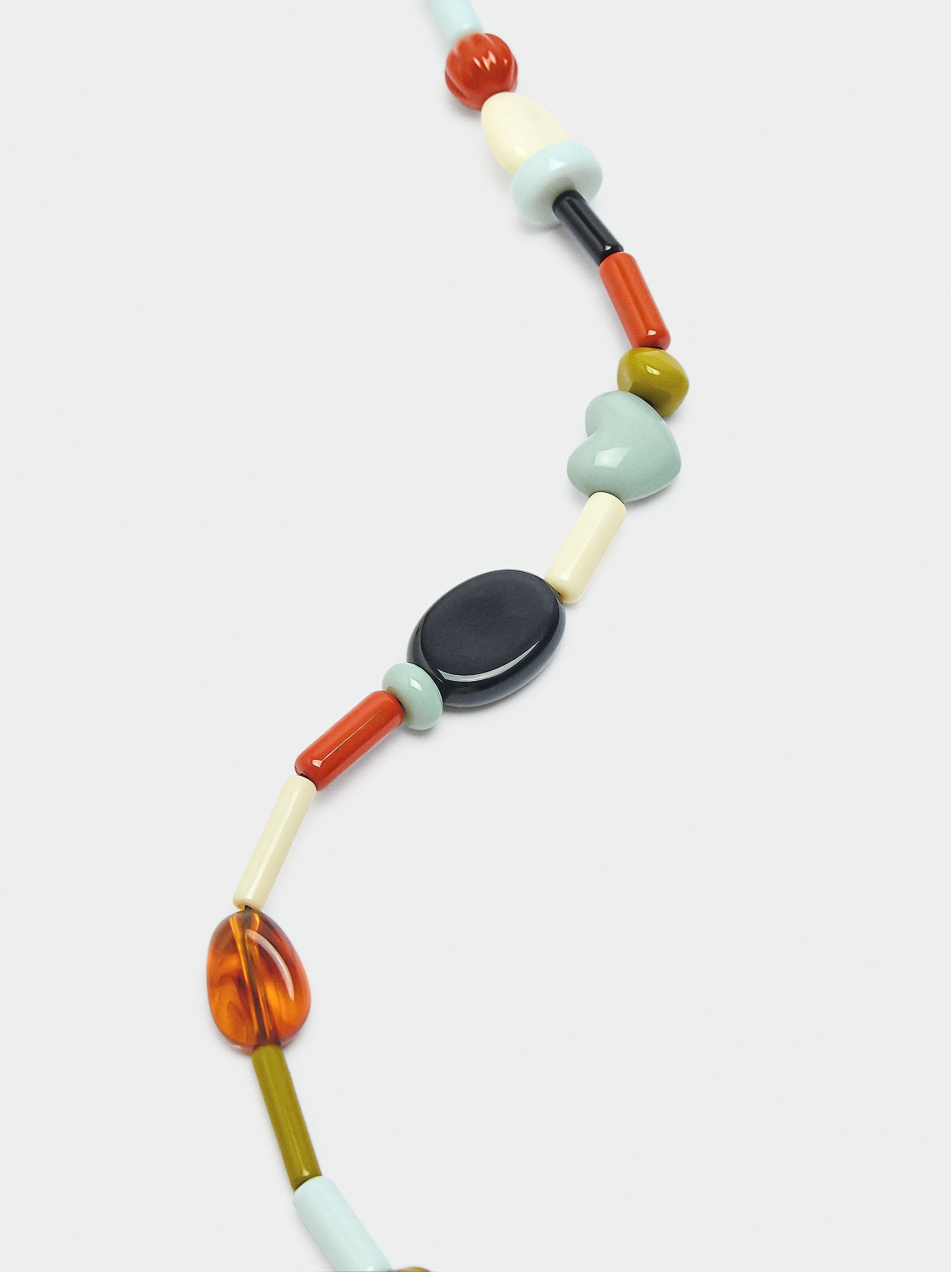 Collar Largo De Cuentas Multicolor