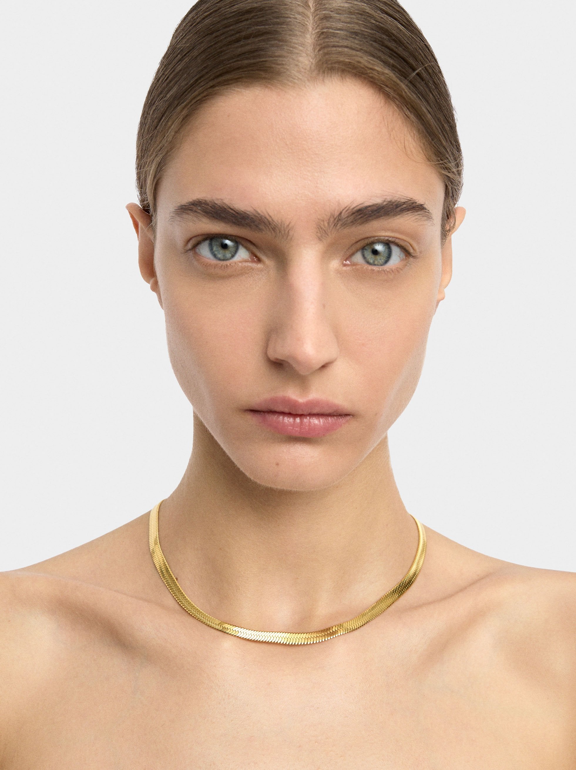 Collar Corto Cadena De Cobra - Acero Inoxidable