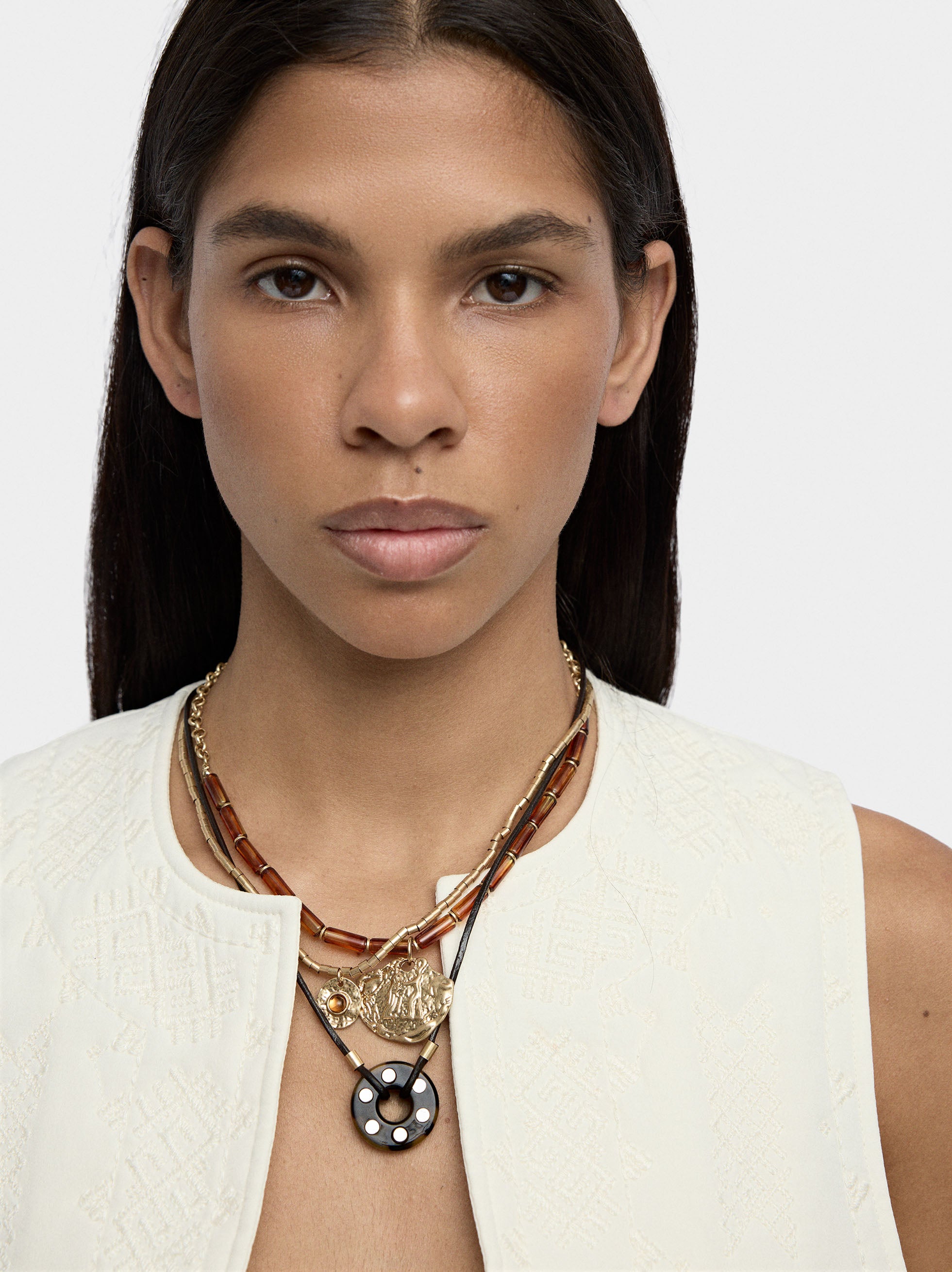Set De Collares Efecto Carey