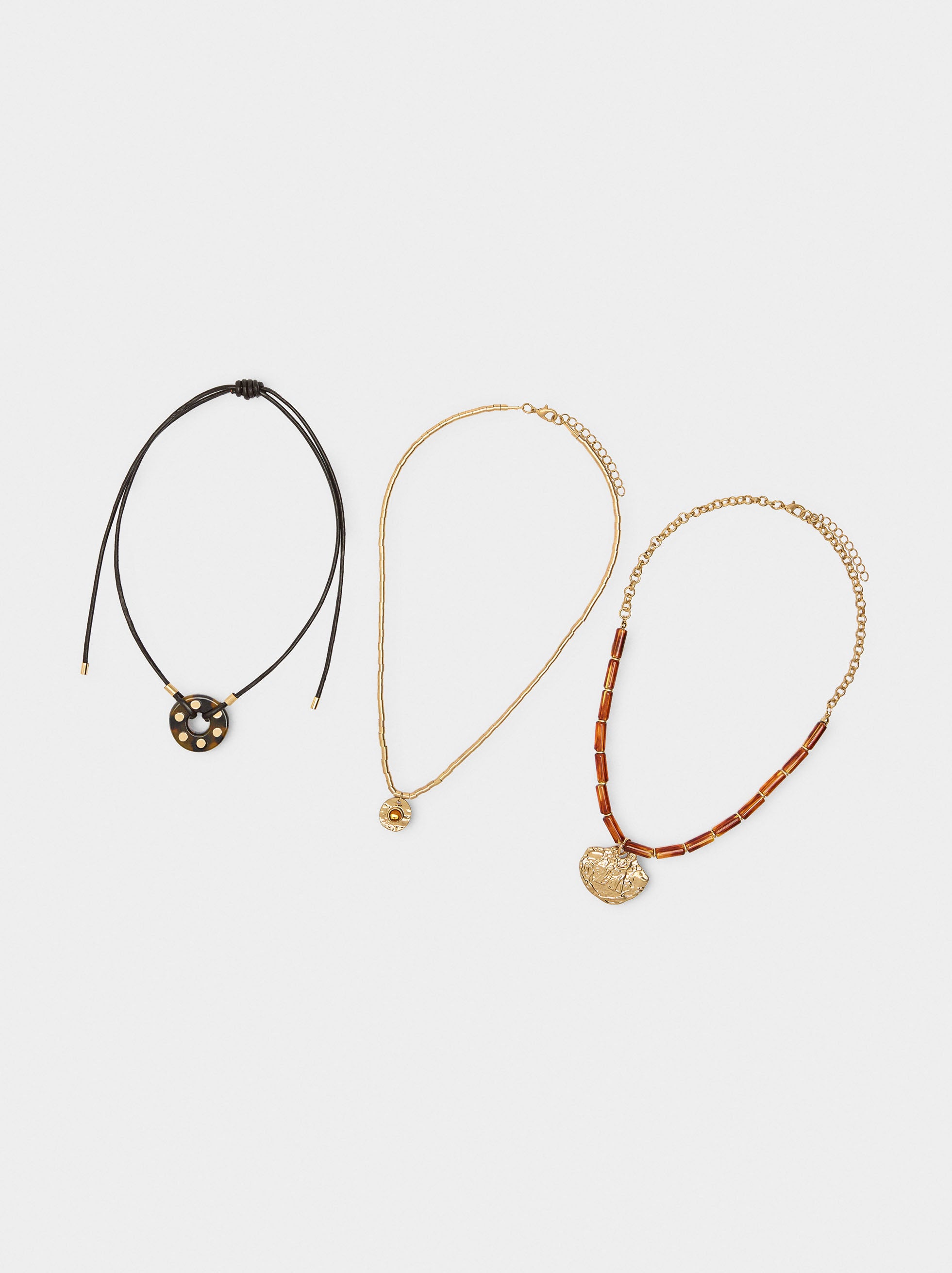 Set De Collares Efecto Carey