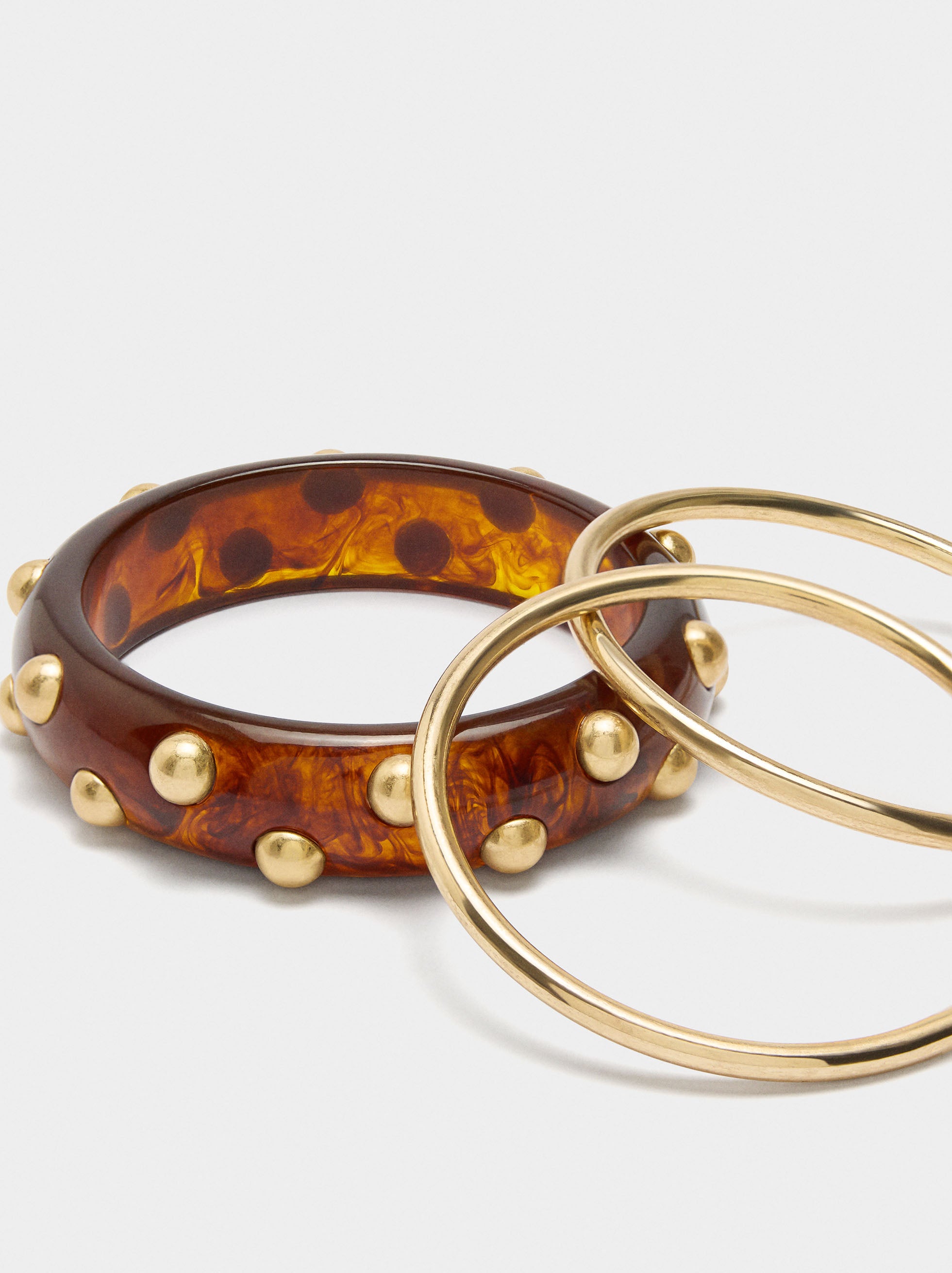 Set De Pulseras Efecto Piedra