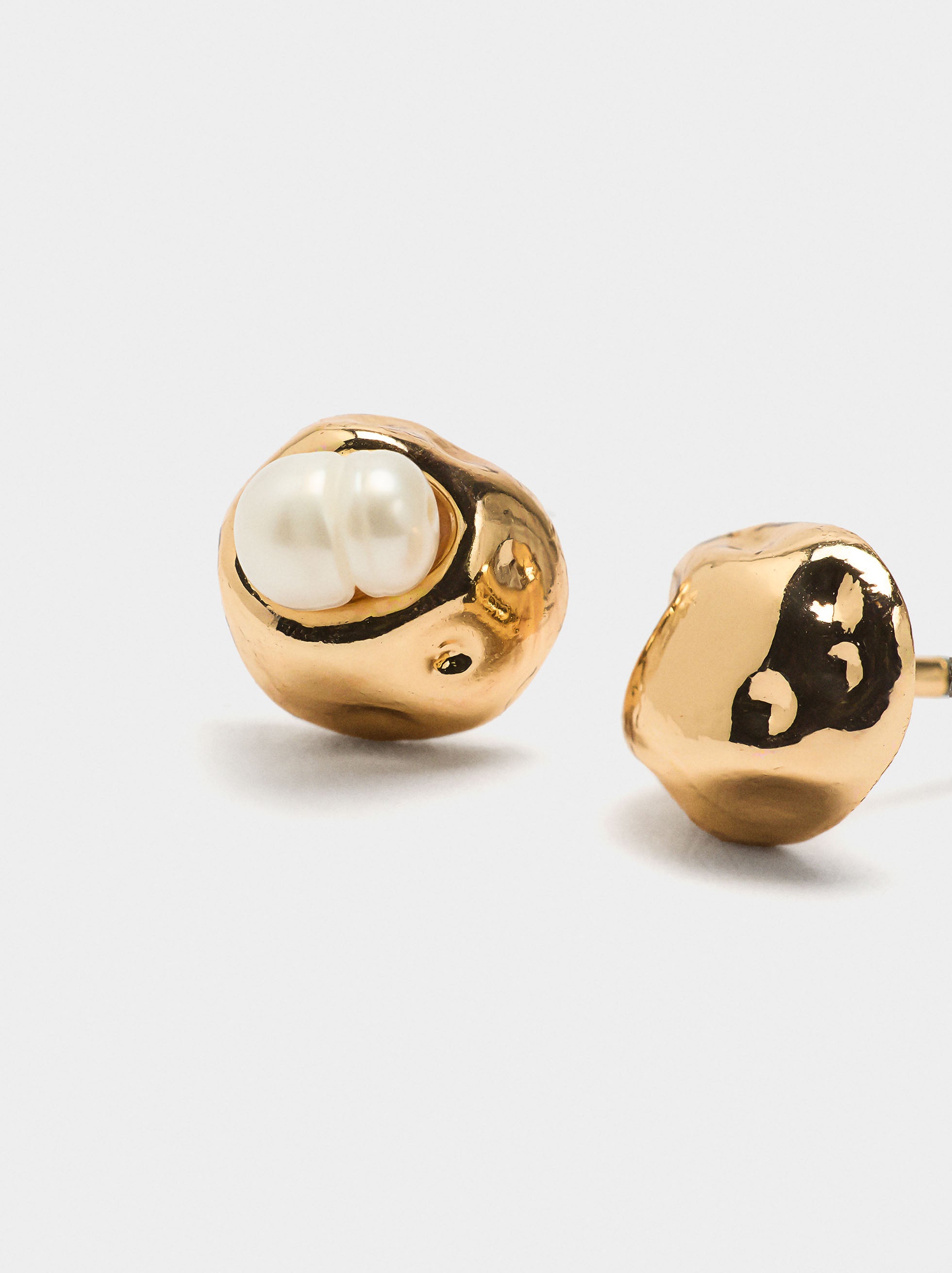Set De Aros Con Perlas De Agua Dulce