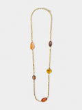 Collar Largo Con Detalles Efecto Piedra