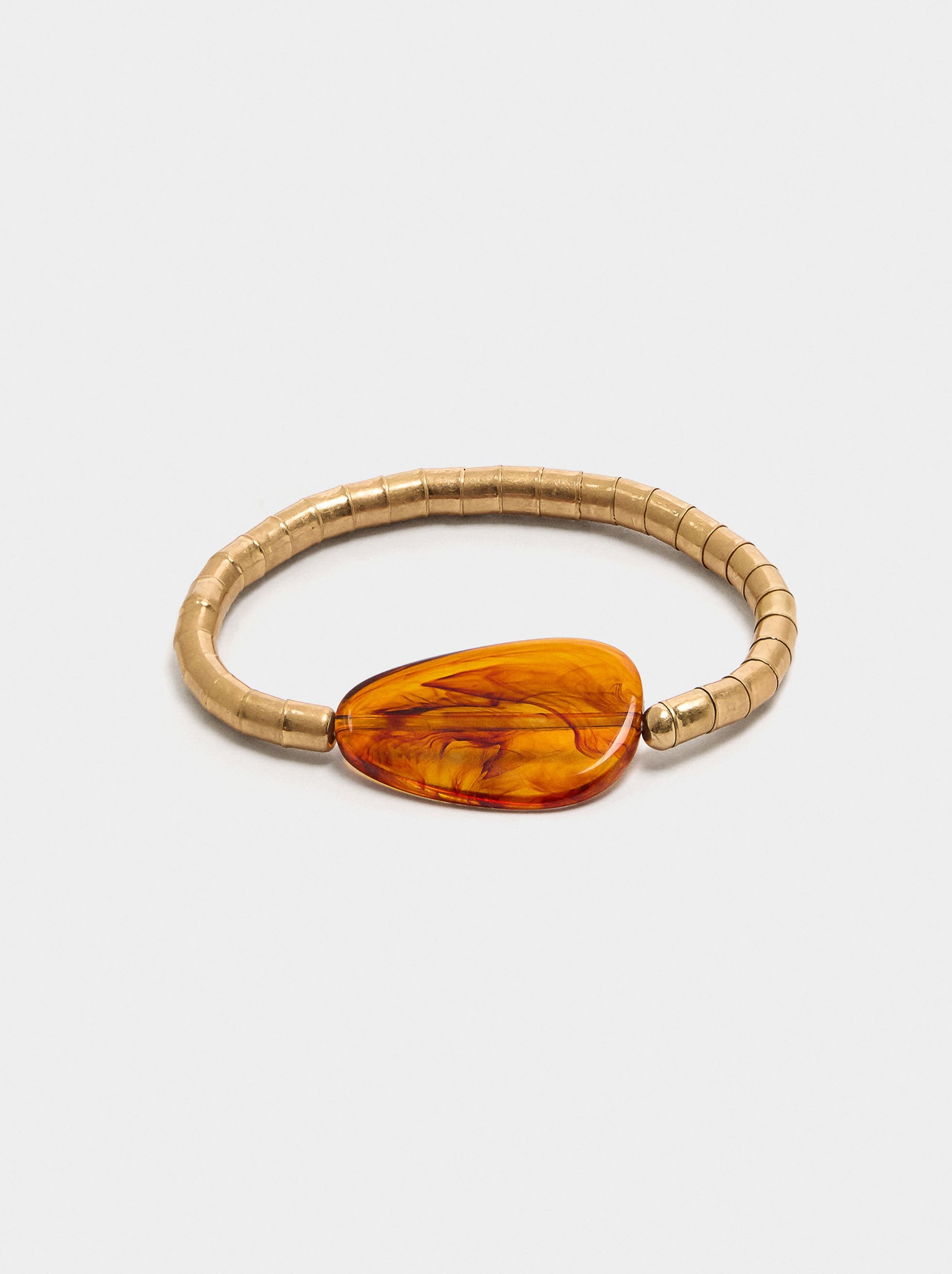 Pulsera Elástica Con Detalle Efecto Piedra