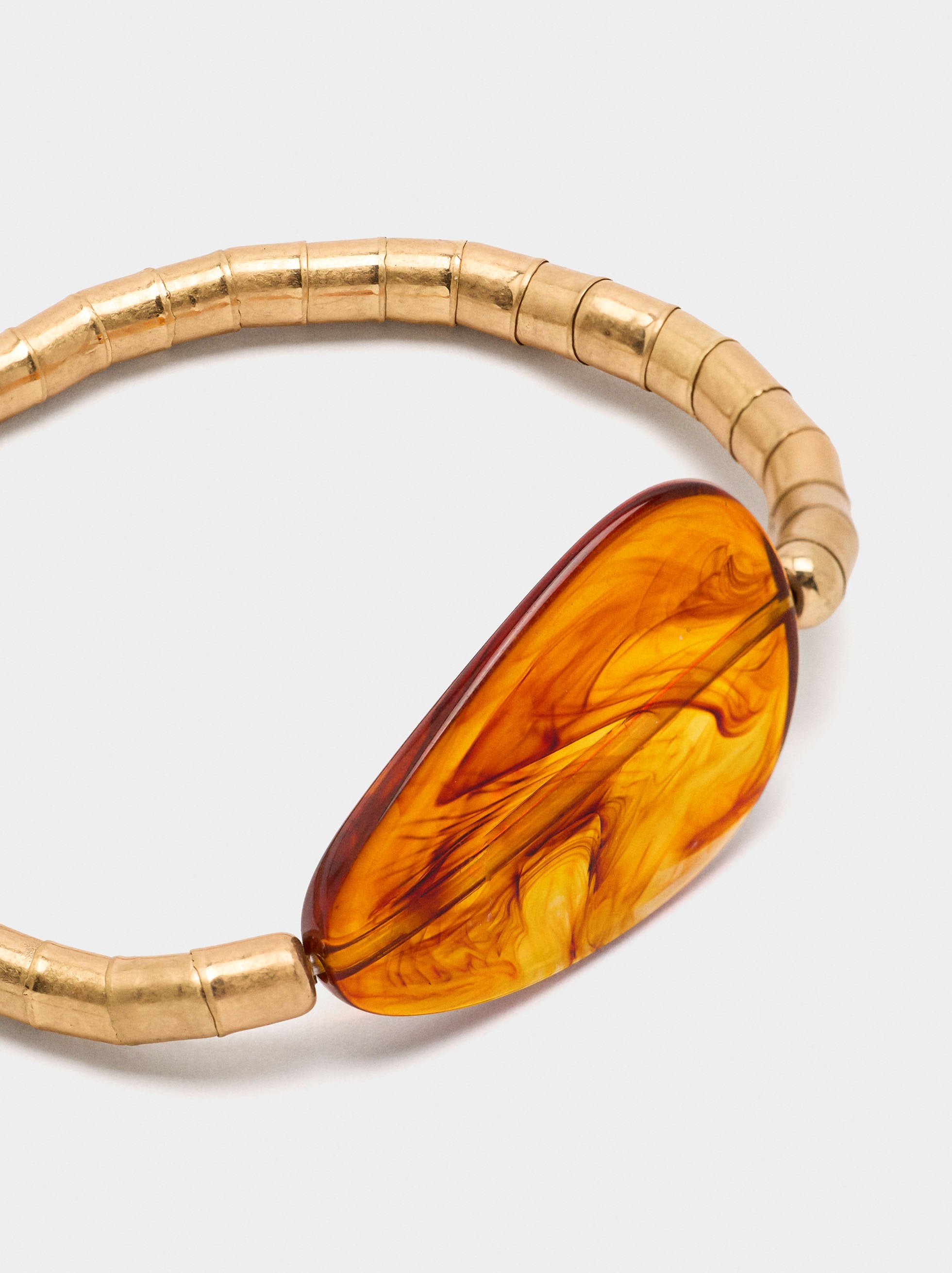 Pulsera Elástica Con Detalle Efecto Piedra